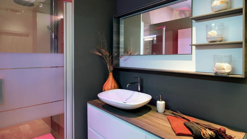 storage above bathroom sink