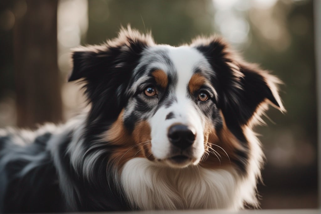 calm Australian shepherd dog