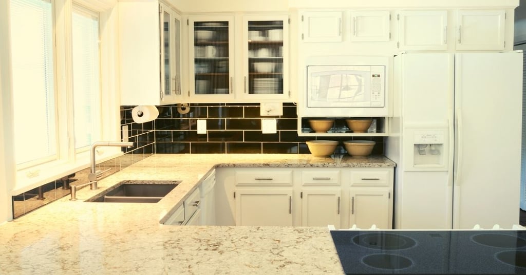 White Cabinet and Countertop Combos