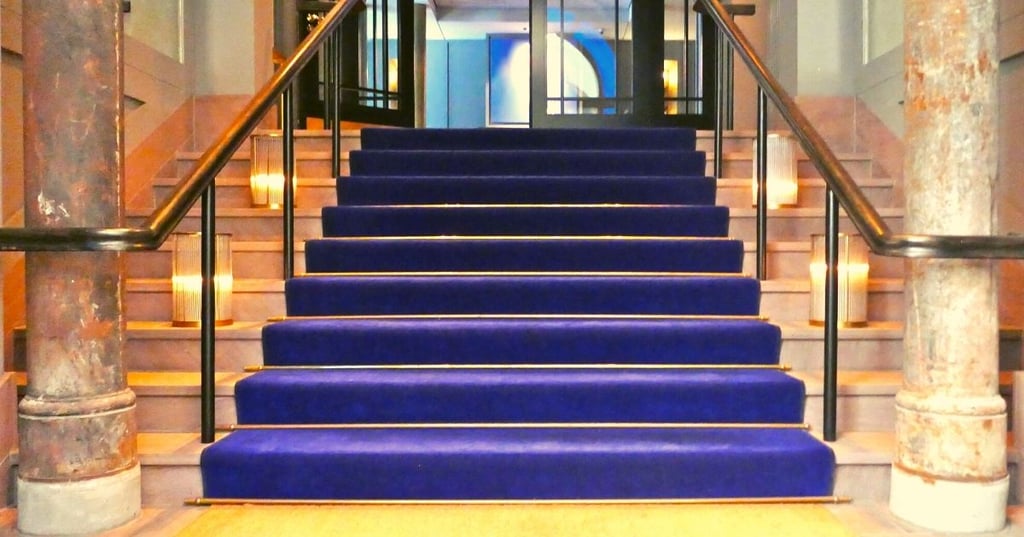 Blue Carpet Stair Runner