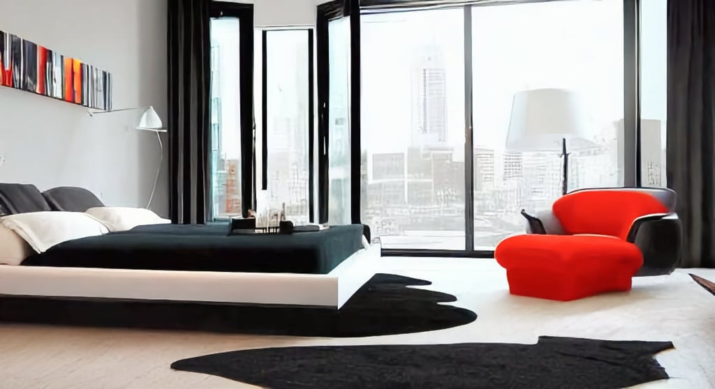 add pops of color to a black bed frame