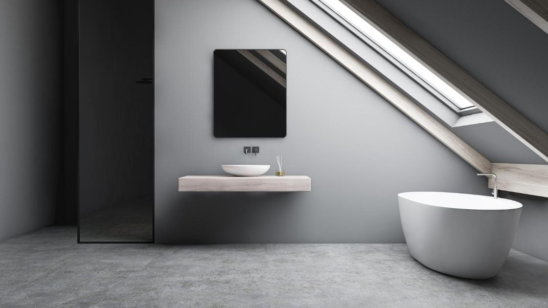 Minimalist Attic Bathroom
