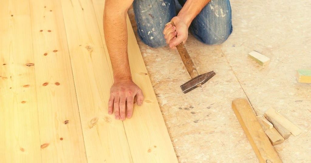 Laying hardwood flooring