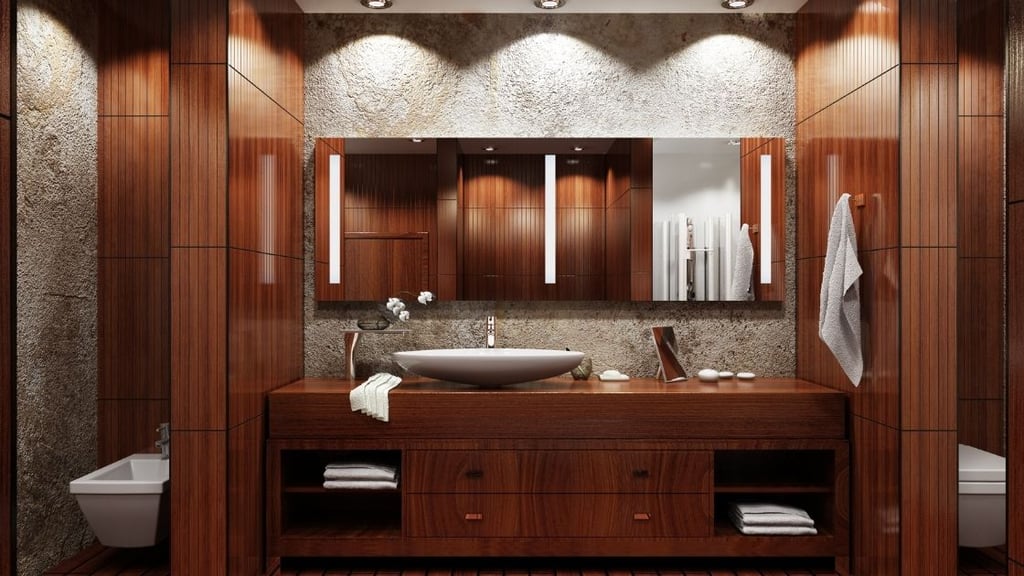 Dark Wooden Bathroom Vanity