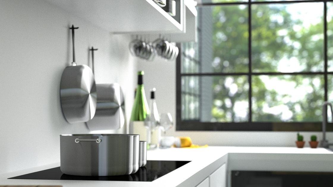 White Kitchen Countertops Large Window
