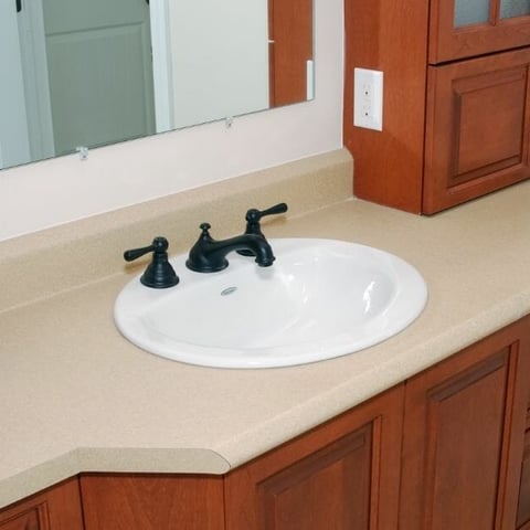 bathroom cabinet that sits on the countertop