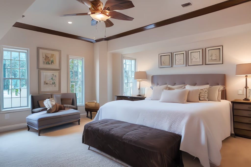 Personal touches in romantic couples bed