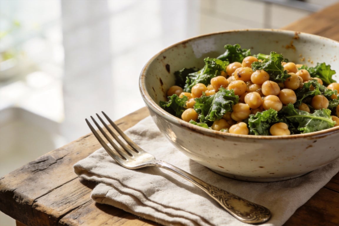 Finished Anti-Inflammatory Turmeric Chickpea Bowl as a plant-based functional food