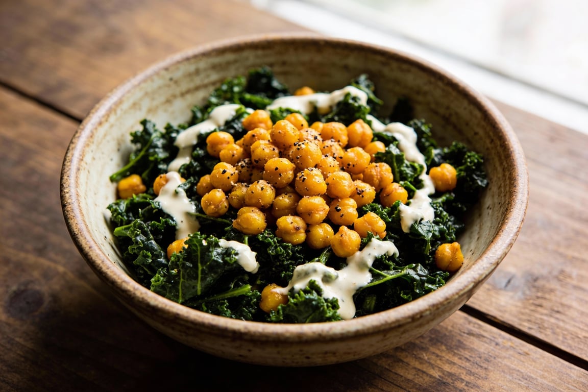 Anti-Inflammatory Turmeric Chickpea & Massaged Kale Bowl