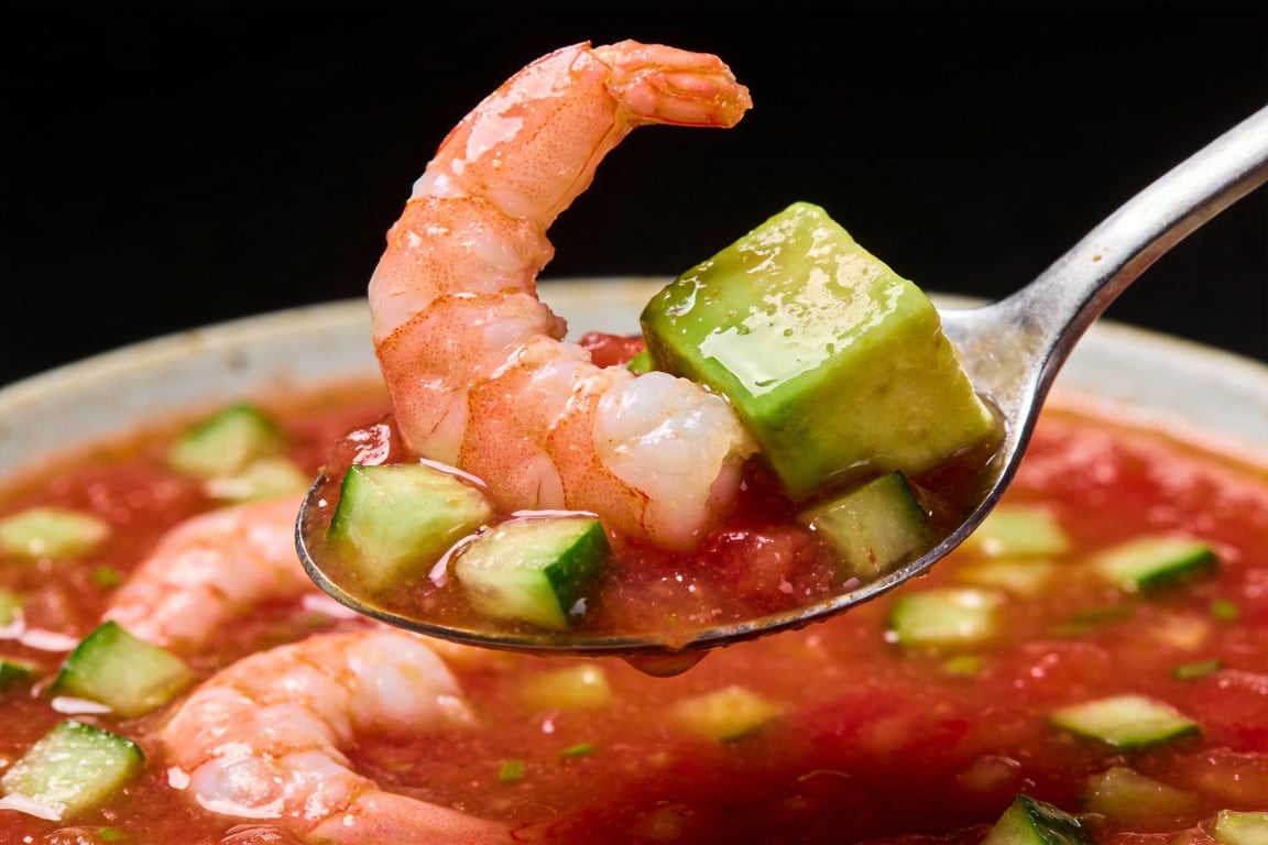 Poaching shrimp for a Veracruz style shrimp cocktail