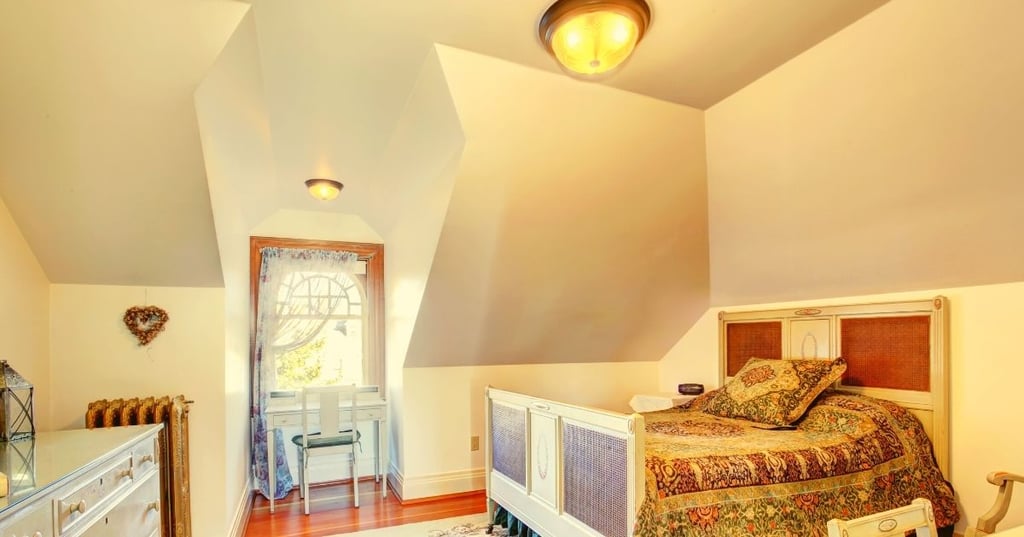 A vaulted or cathedral ceiling