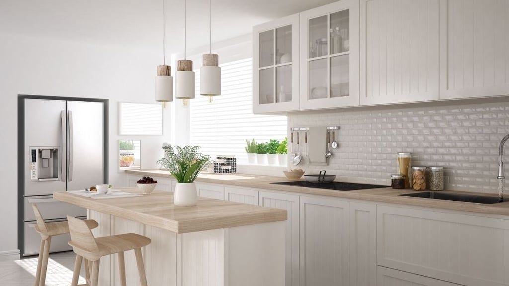White Subway Tiled Kitchen Backsplash White Cabinets