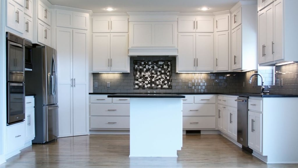 Black and White Mosaic Kitchen Backsplash