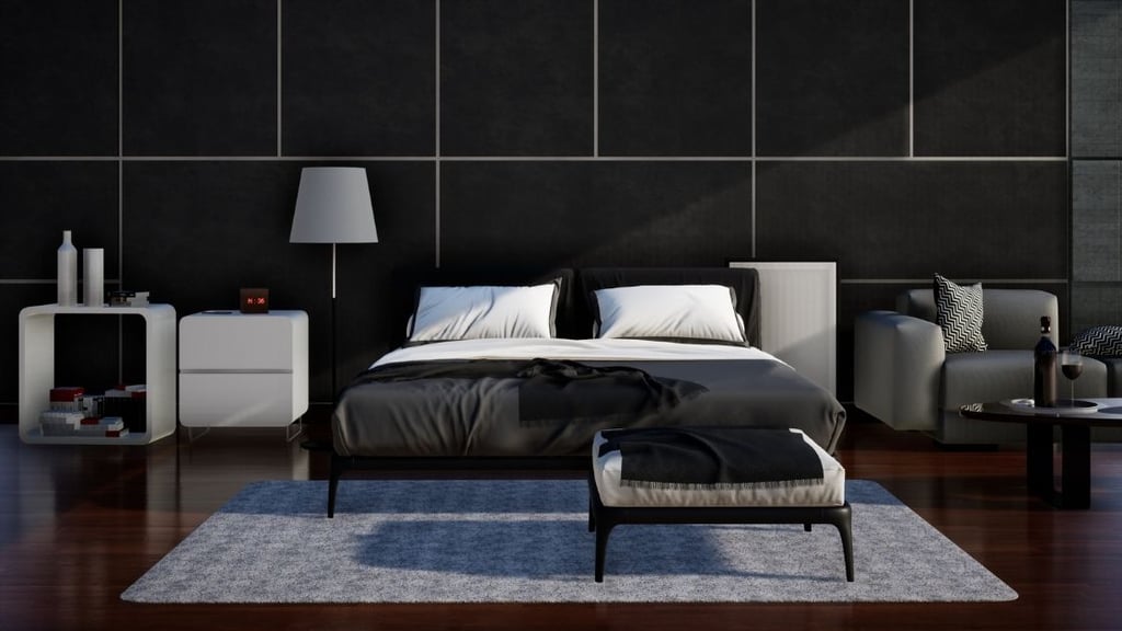 Black Wall Bedroom