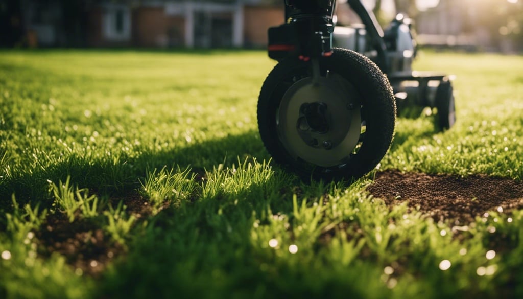 aerating new sod lawn