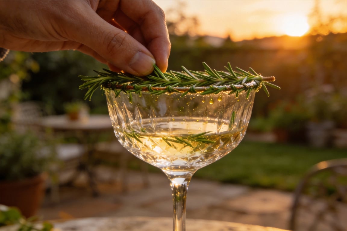 The herb slap technique for a Fresh Basil Cocktail