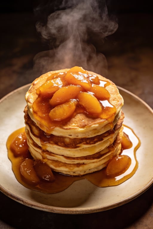 Bourbon Peach & Buttermilk Souffle Pancakes