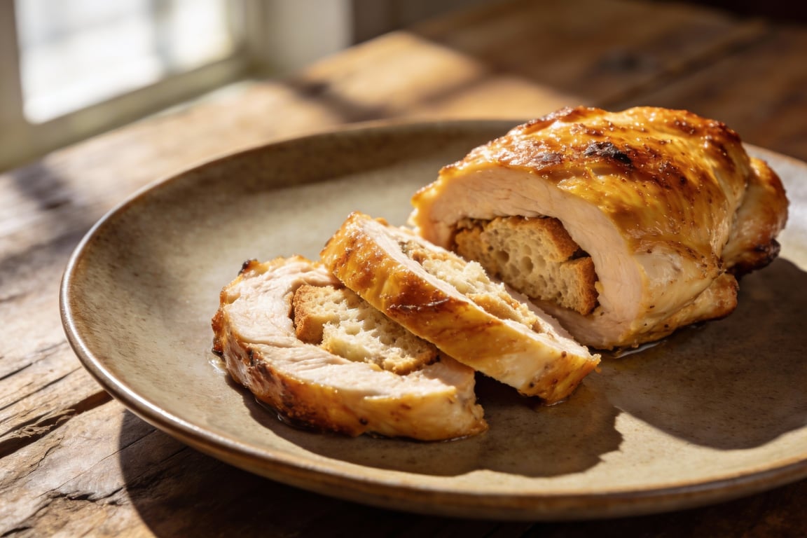 Easy Budget Stuffed Chicken Breast with Boxed Stuffing