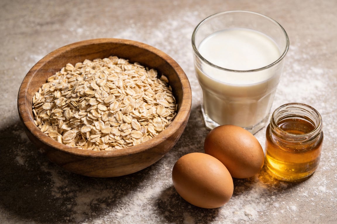 Batch of freezer oatmeal pancakes resting on a wire rack