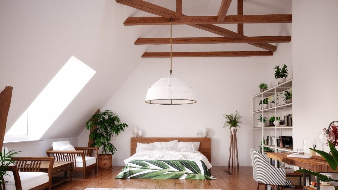Attic Bedroom Exposed Beams