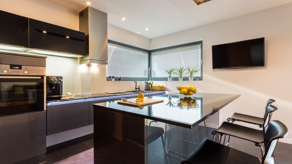 Kitchen Black Kitchen Island