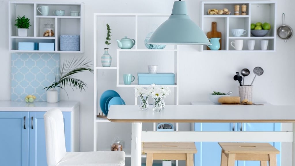 Light Blue Kitchen Cabinets Farmhouse