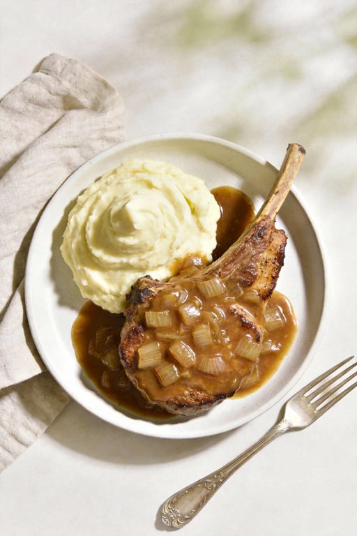 Mama Pearl's Cast Iron Veal Chops with Smothered Onions