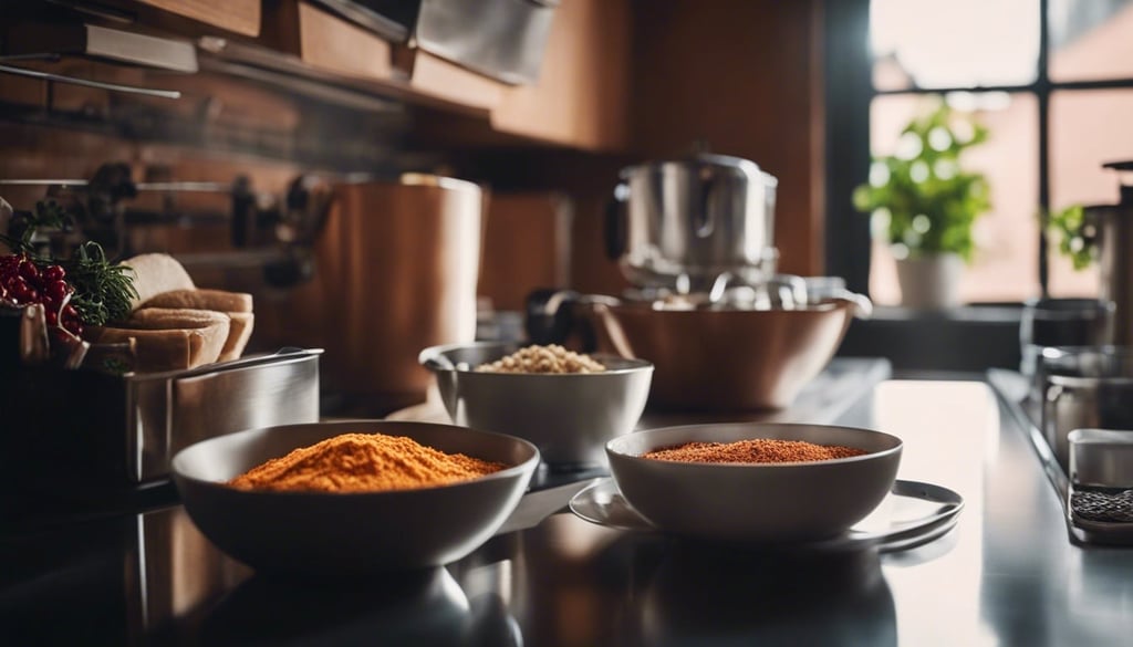 small kitchen with spice atation