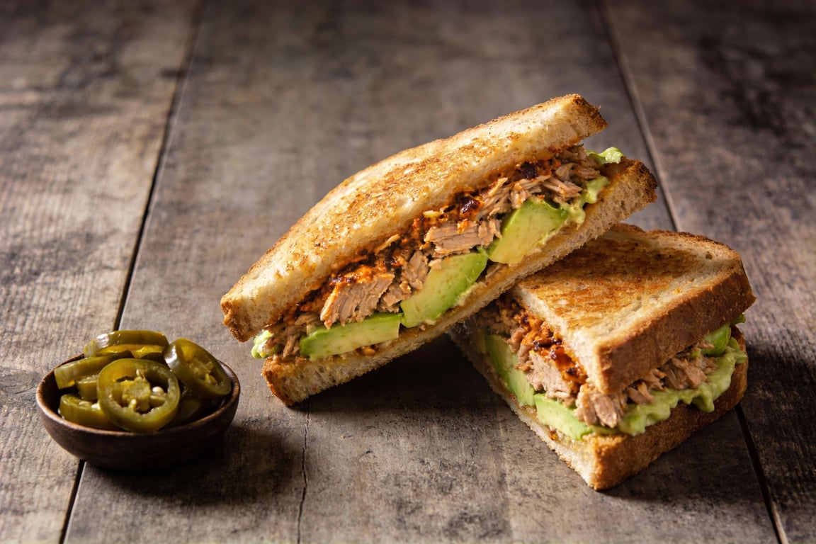 Golden brown Chipotle Tuna Melt served on a plate
