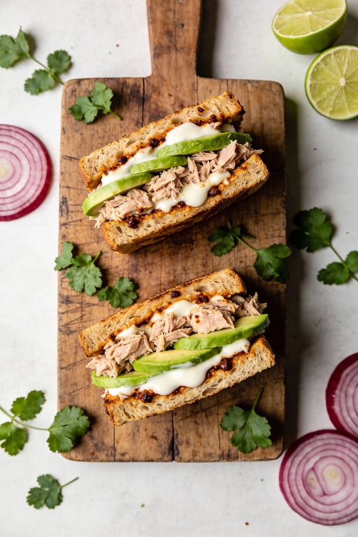 Luna’s Chipotle-Lime Tuna Melt with Avocado & Queso Oaxaca