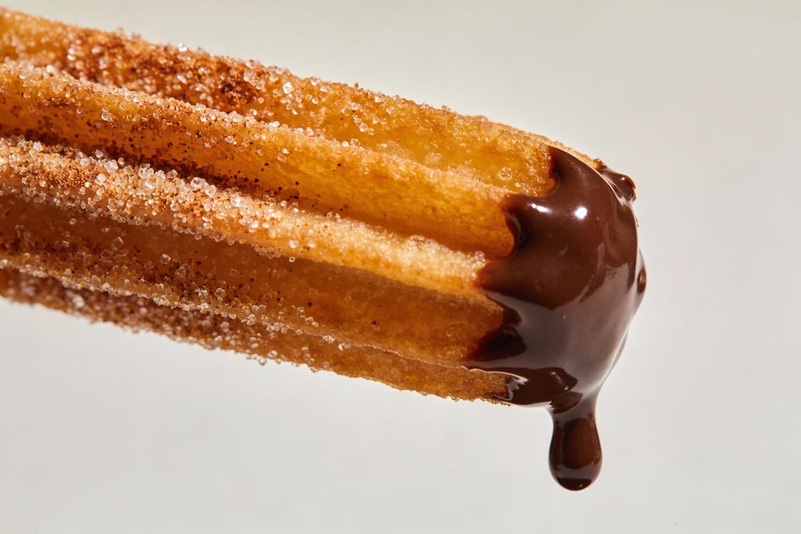 Crispy Churro Waffles dusted in canela sugar