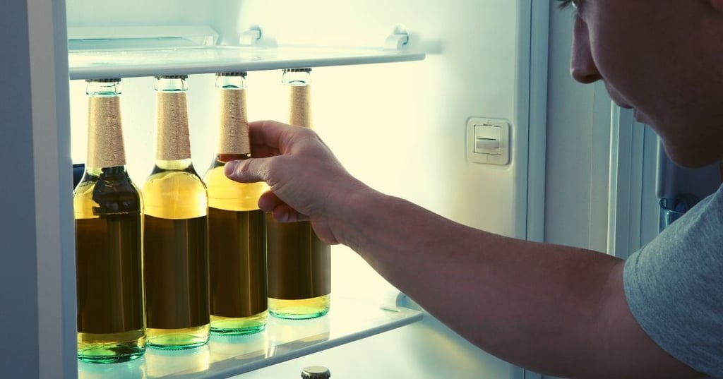 bar or fridge stocked with drinks