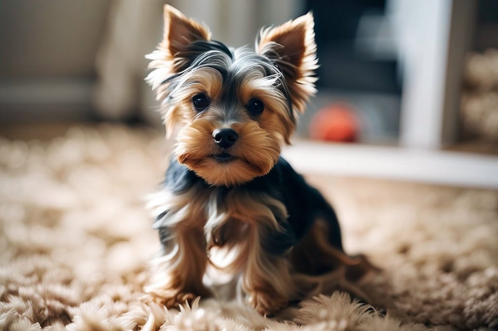 A happy Yorkshire Terrier puppy