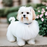 An endearing portrait of a Maltese dog