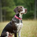A German Shorthaired Pointer in a hunting pose