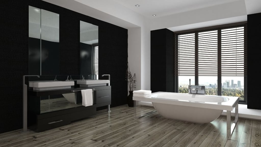 Bathroom Overlooking the city