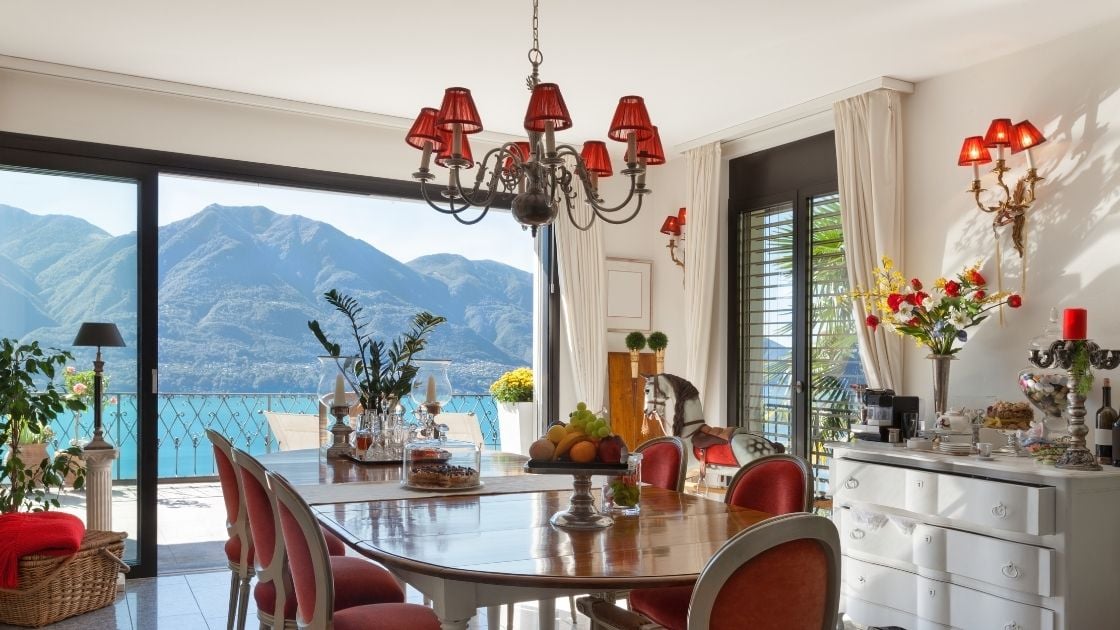 Red Colored Chandelier