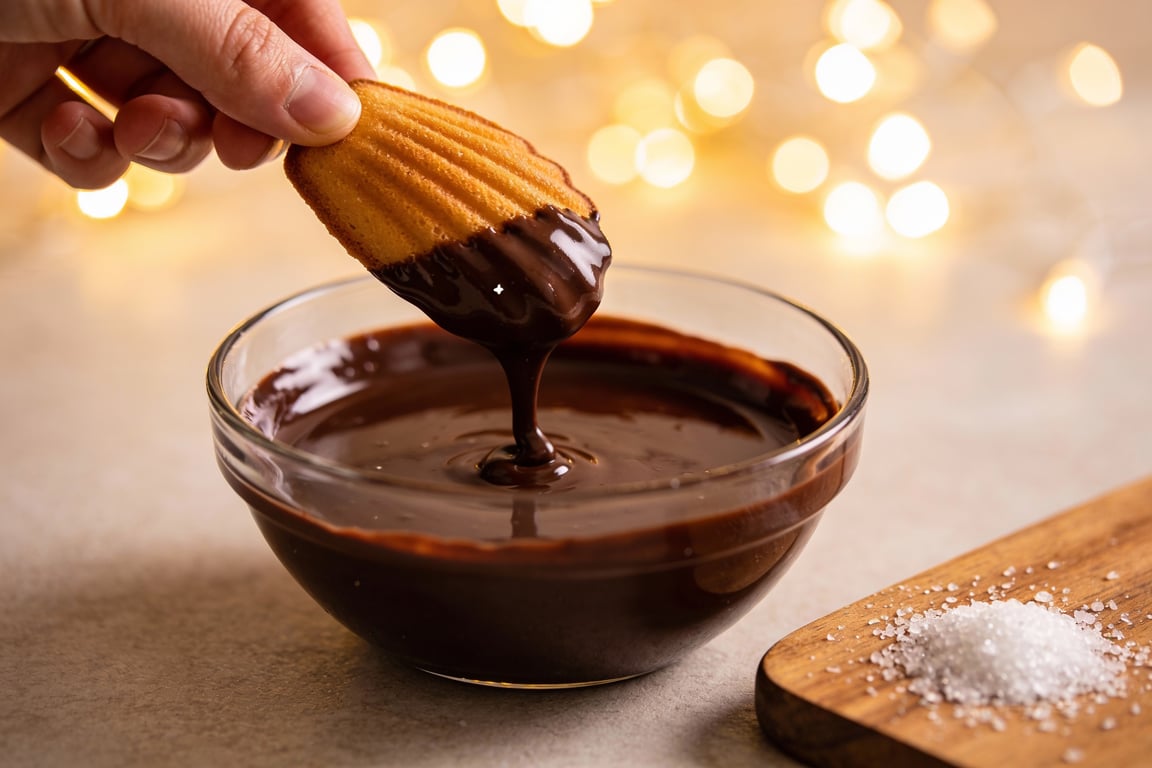 Tempering dark chocolate for a perfect madeleine shell
