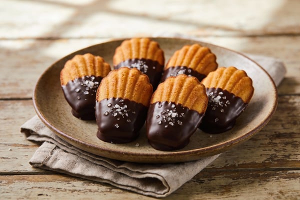 Dark Chocolate & Sea Salt Dipped Madeleines