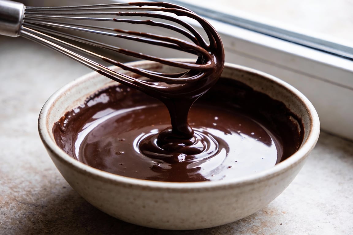 Preparing meringue for chocolate souffle pancakes