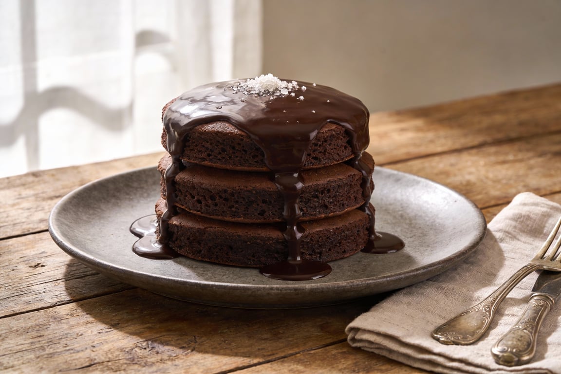 Dark Chocolate & Sea Salt Soufflé Pancakes
