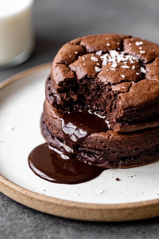 Dark Chocolate & Sea Salt Soufflé Pancakes