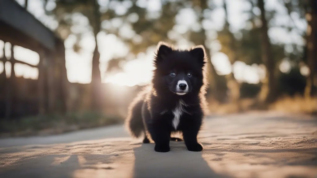 Beautiful Black American Eskimo puppy