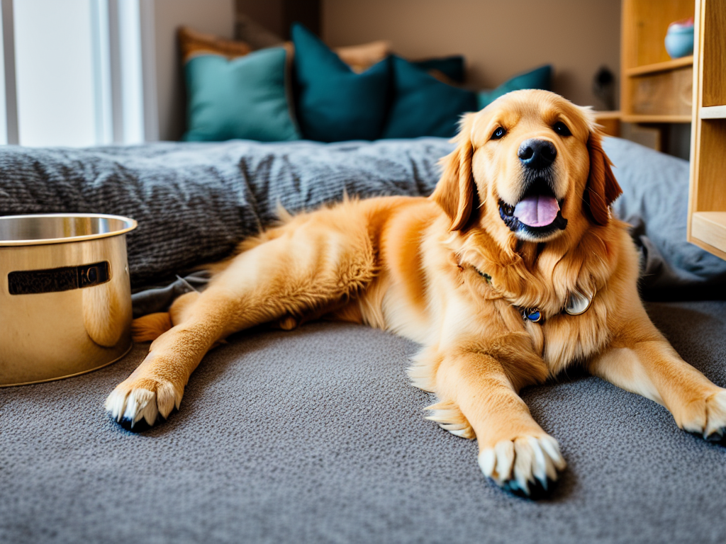 A calm environment for a Golden Retriever