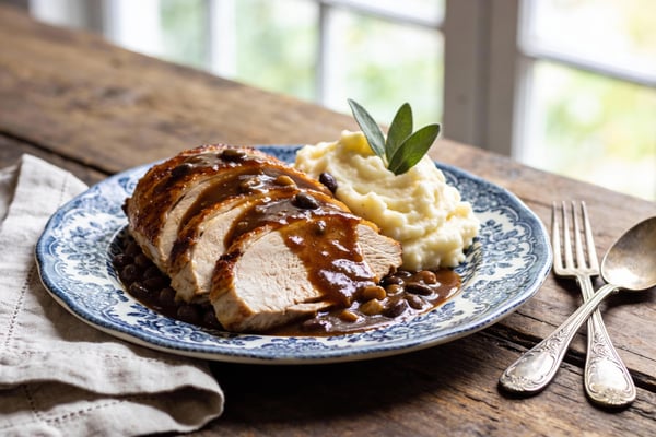 Diner-Style Roasted Turkey with Velvety Giblet Gravy