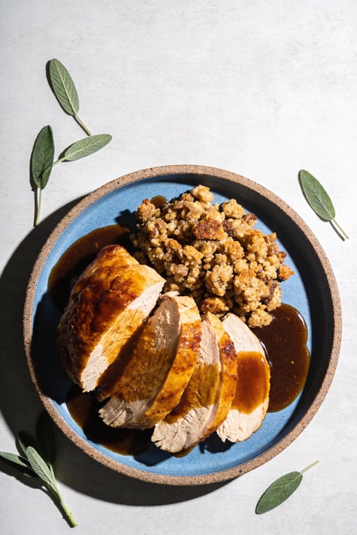 Diner-Style Roasted Turkey with Velvety Giblet Gravy