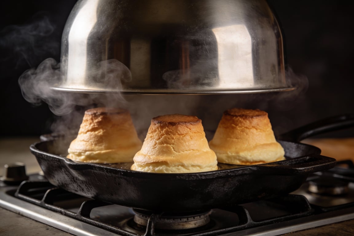 Vanilla Bean Pancakes stacked high on a plate