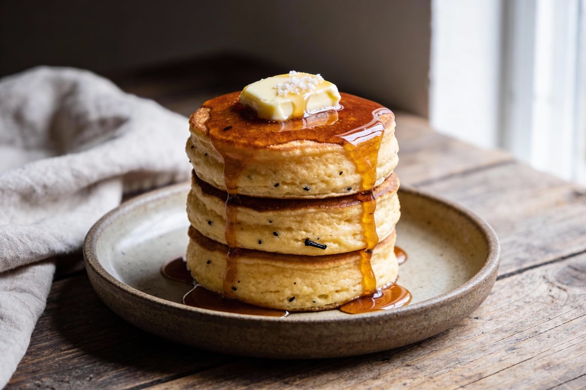 Diner-Style Vanilla Bean Souffle Pancakes
