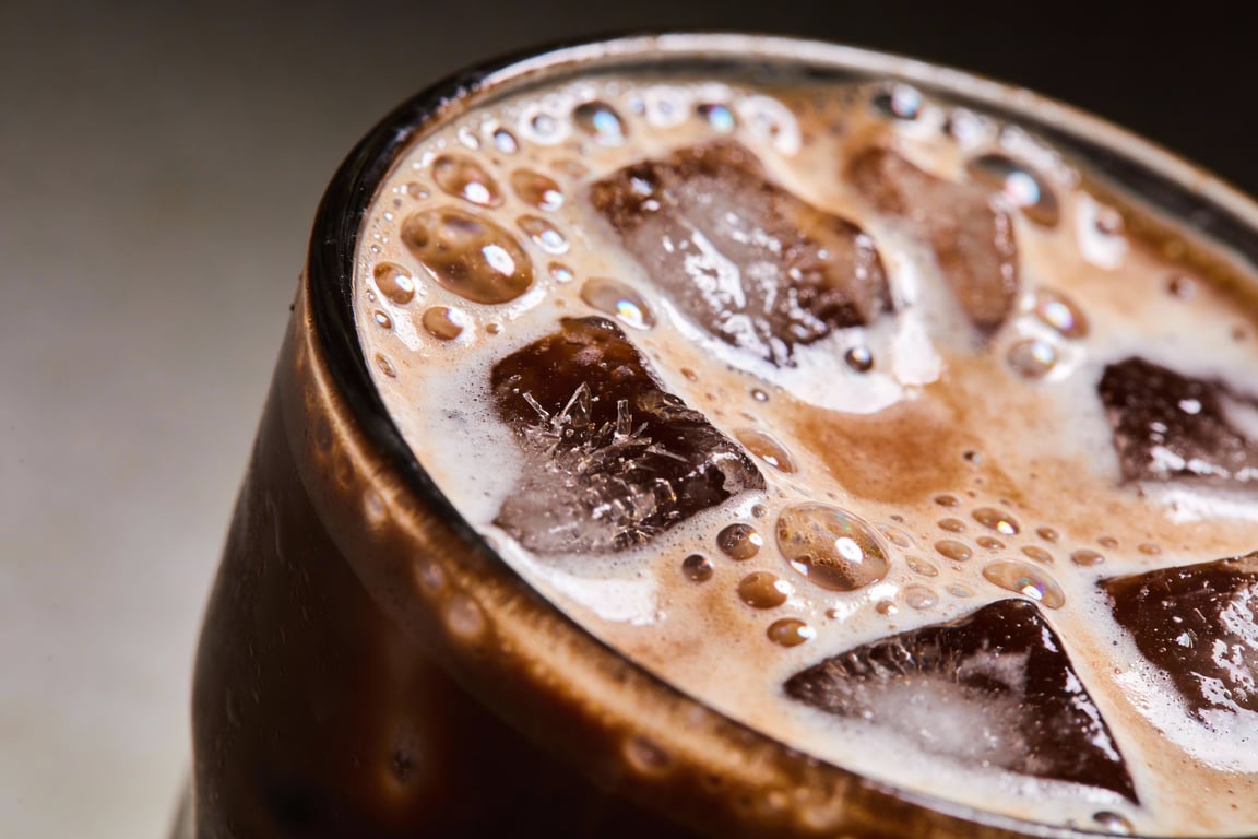 The final homemade blended coffee under $1 in a glass
