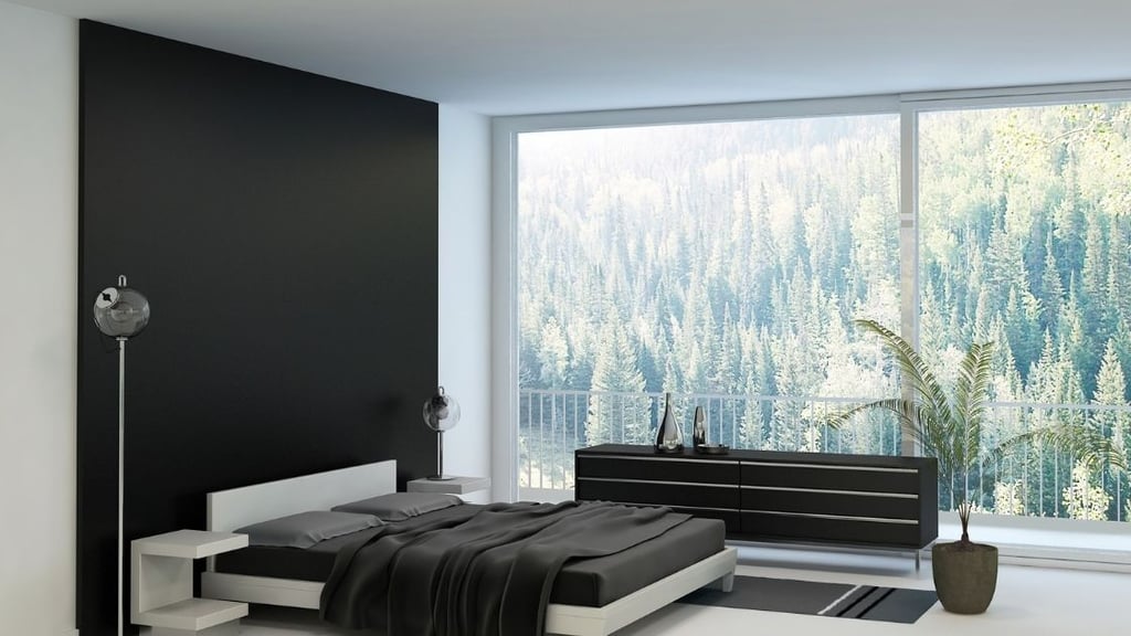 Black Feature Wall Bedroom